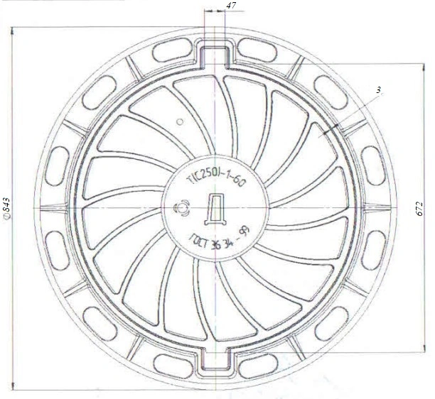 Люк чугунный Геопром тип Т, 250 кН Люк чугунный Геопром тип Т, 250 кН