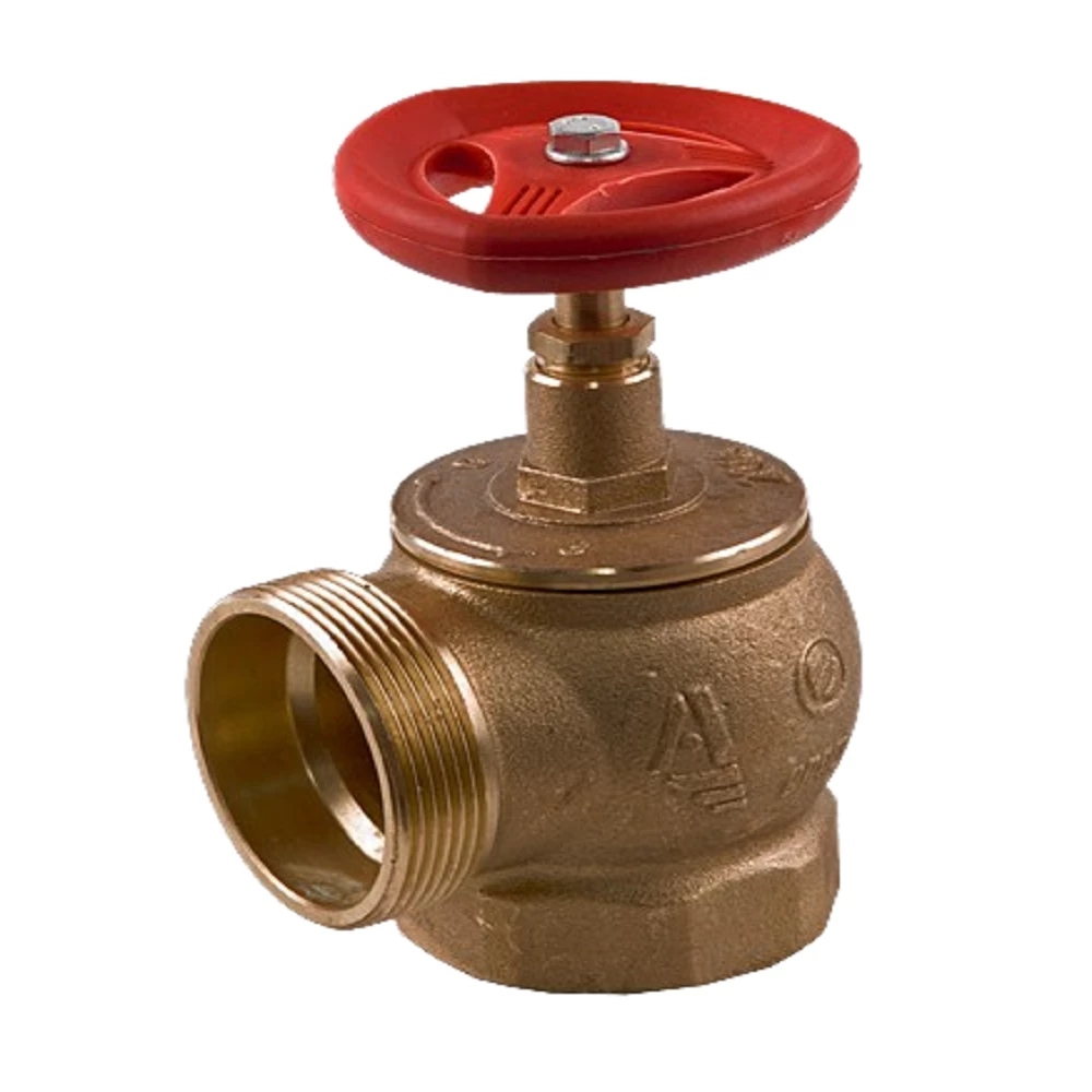 Клапан пожарный Апогей КПЛМ 65-2 Ду65 Ру16 угловой 90° цапка / цапка, латунь