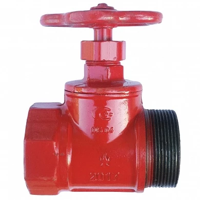 Клапан пожарный Цветлит КПЧ-50 Ру16, прямой 180°, присоединение - муфта / цапка, материал корпуса - чугун
